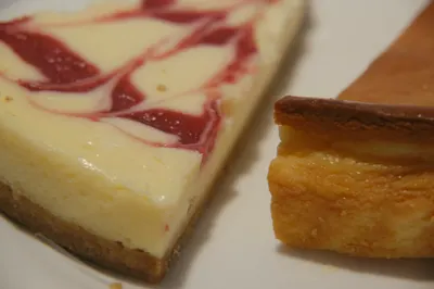 A slice of berry cheesecake